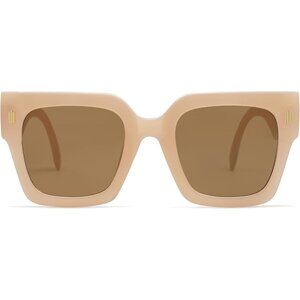 Women's Cream Luxury Large Vintage Oversized Square Eyes Protecting Sunglasses